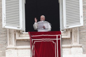 Pope Francis during the Angelus prayer in St. Peter's Square, Vatican City, 29 June 2021. ANSA/GIUSEPPE LAMI